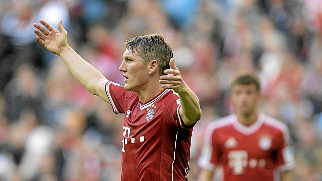 Bastian Schweinsteiger (30) durante un partido con su equipo, el Bayern Munich. Foto: AFP