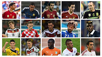 Elige a los tres centrocampistas del Once Mundial de FIFA FIFPro 2014