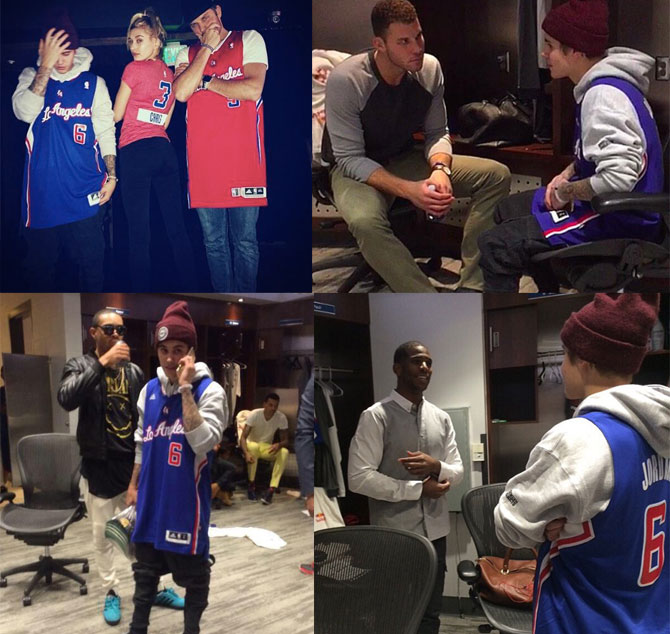 Justin Bieber ejerce de fan con los Clippers