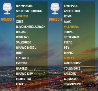 El Athletic, a evitar al Liverpool; Sevilla
y Villarreal no quieren al Nápoles