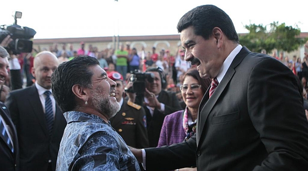 Maradona, en su visita a Venezuela