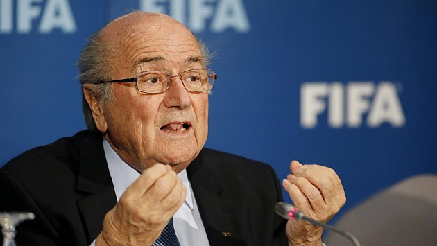 Blatter habla ante los medios. / CHEMA REY (MARCA)