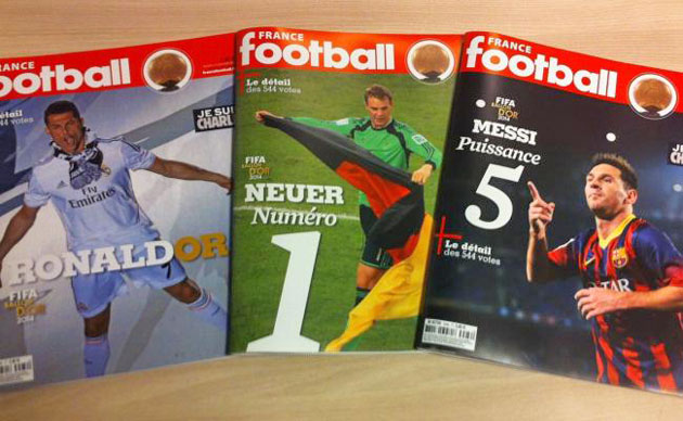 Las tres posibles portadas / Foto: France Football