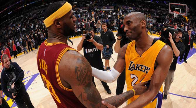 Kobe se re de LeBron por fallar un mate cantado en un duelo generacional histrico