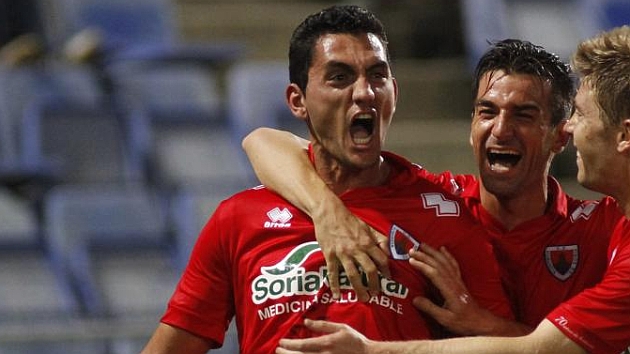 Juanma celebra un gol frente al Recreativo de Huelva / J.P. YAEZ