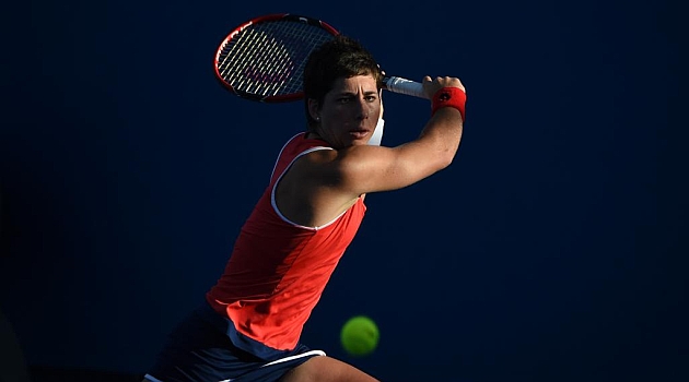 Carla Surez durante un partido en el Open de Australia / AFP