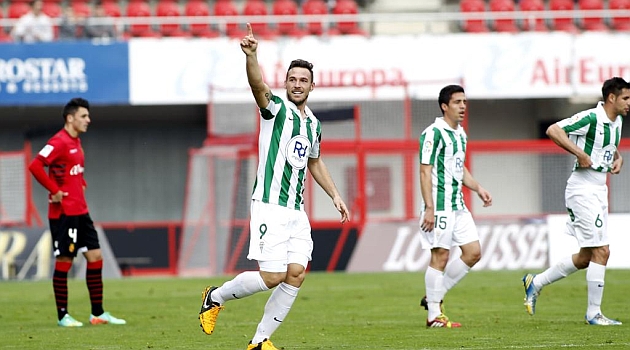 Xisco Jimnez celebra un gol con el Crdoba en el Iberostar / Tooru Shimada (Marca)