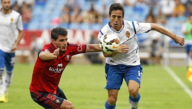 Imagen del partido de la primera vuelta entre Zaragoza y Osasuna / TONI GALN