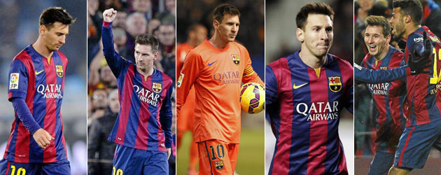 Messi ante Real Sociedad, Atltico, Dpor, Elche y Villarreal.
