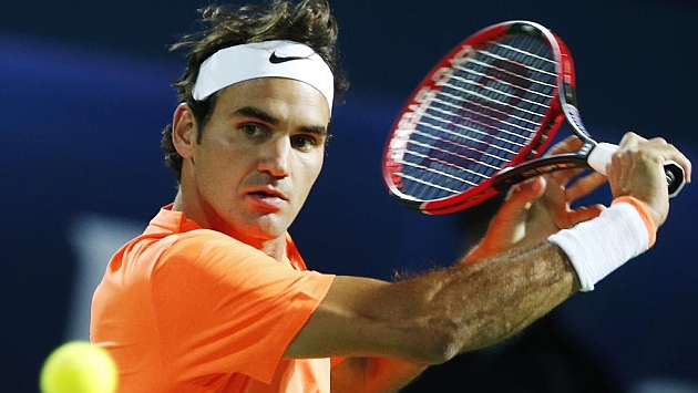 Roger Federer durante el partido ante Gasquet / AFP