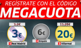 Gana 30 euros con el R.Madrid o 200 con el Villarreal