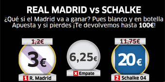 Apuesta 10 euros al triunfo del R.Madrid y gana 30 euros