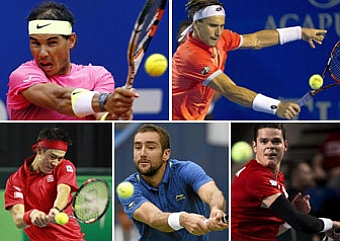 Nadal, Ferrer, Cilic, Raonic y Nishikori.
