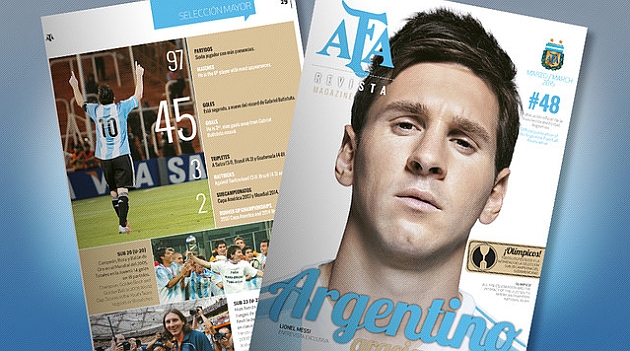 Foto: Messi, portada de la revista de la AFA / Web Ftbol Club Barcelona