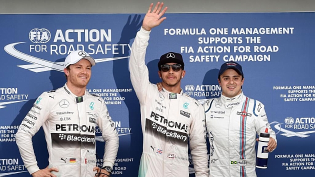 Hamilton logra primera pole del ao por delante de Rosberg