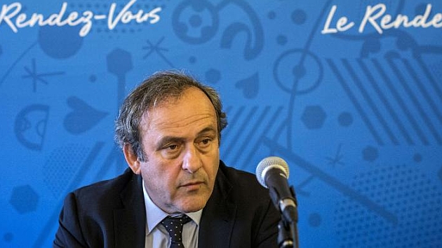 Platini en una rueda de prensa sobre la Euro 2016 / AFP