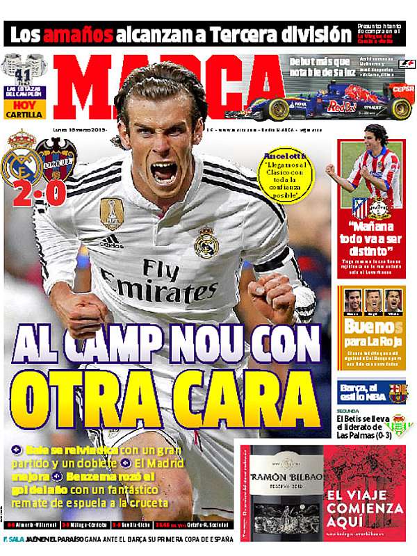 Portadas de los periódicos deportivos de España y Europa hoy Lunes, 16 de  marzo de 2015 