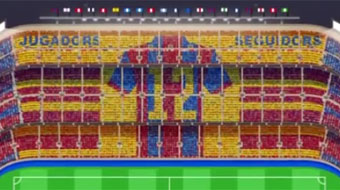 <b>Vdeo:</b> Recreacin del mosaico que organizar el Barcelona en el prximo Clsico | Vine / @FCBarcelona_es
