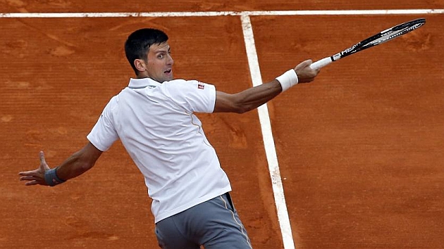 Novak Djokovic durante el encuentro contra Andreas Haider-Maurer en Montecarlo / RTRPIX