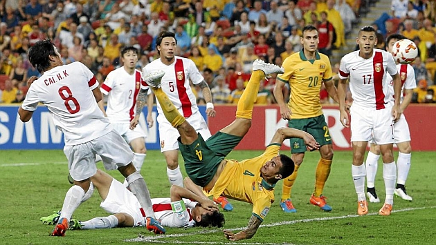 Australia, en uno partido de la pasada Copa de Asia ante China. Foto: RTRPIX