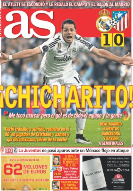 Portadas de los periódicos deportivos de España y Europa hoy Jueves, 23 de  abril de 2015 