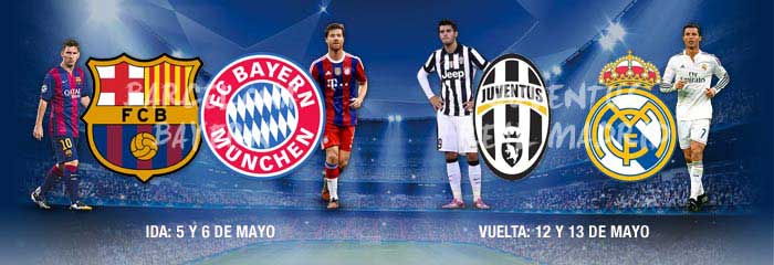 Barcelona-Bayern y Juventus-Real Madrid, semifinales de la Champions
