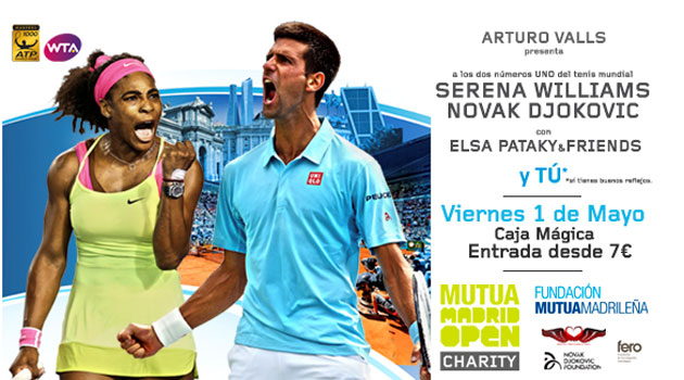 Djokovic y Serena Williams protagonizarn el 'Charity Day' del Mutua Madrid Open