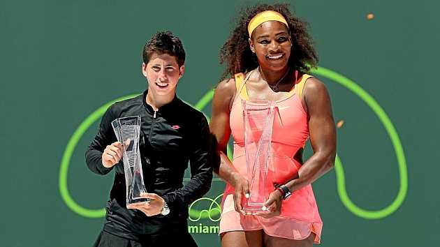 Serena Williams, junto a Carla Surez en el Miami Open.Foto: GTY_AR_SPO