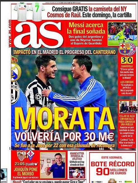 Portadas de los periódicos deportivos de España y Europa hoy Jueves, 7 de  mayo de 2015 