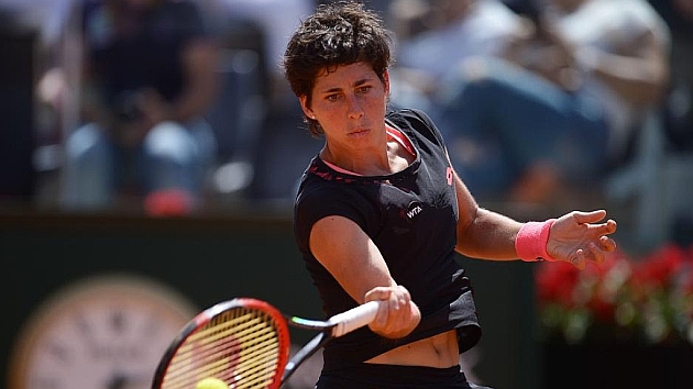 Carla Surez, durante el torneo de Roma. Foto: AFP