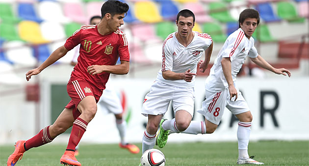 Marco Asensio durante el partido ante Georgia / Lasha Kuprashvili