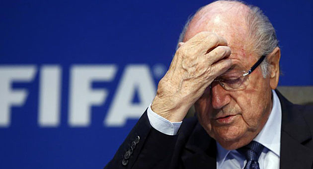 Blatter durante la rueda de prensa / Reuters