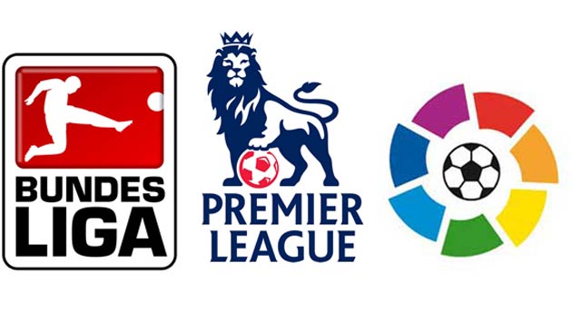 Logos de la Liga, la Premier y la Bundesliga.
