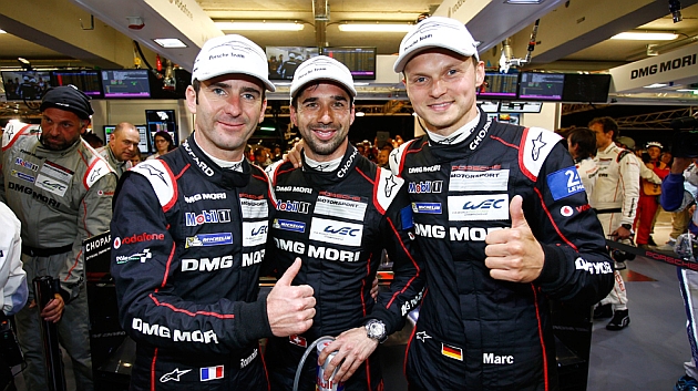 Triplete de Porsche en la clasificacin de las 24 Horas de Le Mans
