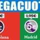 Gana 50 euros con el Bara o 50 con el Real Madrid, apostando slo 10 euros