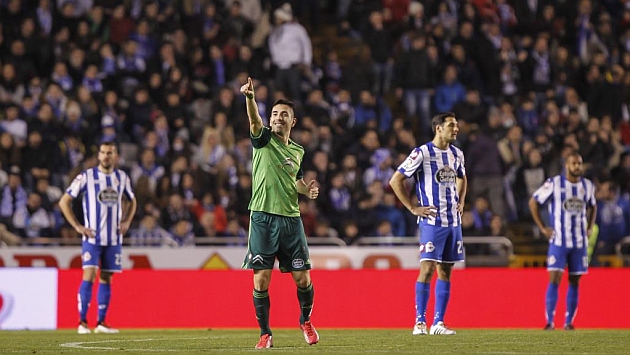 Charles celebra un gol en un derbi gallego