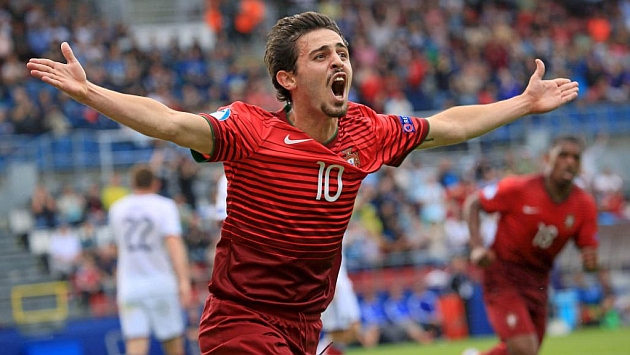 Bernardo Silva (20) celebra su gol a Alemania en las 'semis' del Europeo.