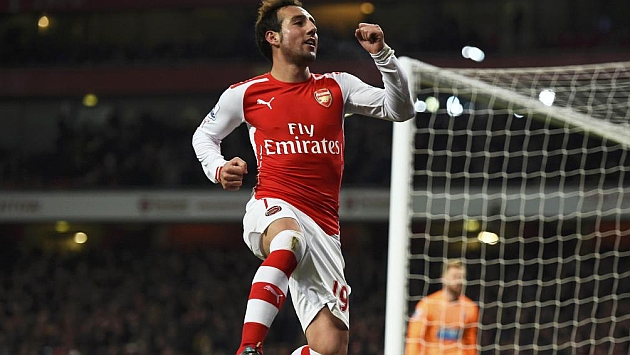Cazorla celebra un gol con el Arsenal.
