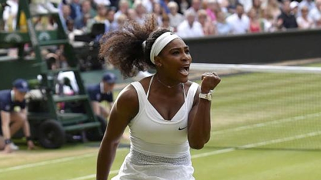 Serena celebrando su pase a la semifinales