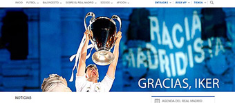 La web del Madrid homenajea a Casillas en su adis