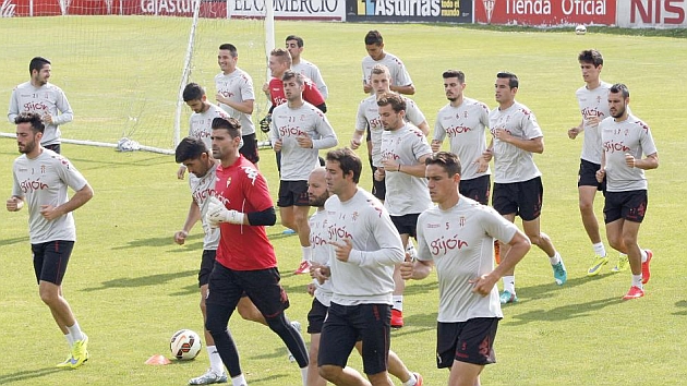 Imagen de un entrenamiento del Sporting la pasada Liga.