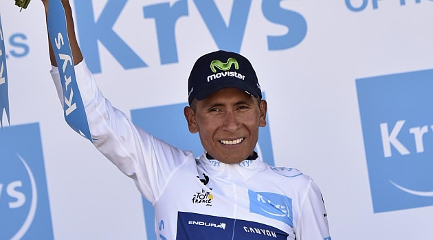 Quintana, tras recibir el maillot blanco en la 10 etapa del Tour