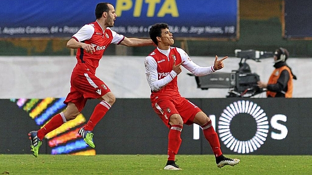 Danilo celebra un gol en el Braga