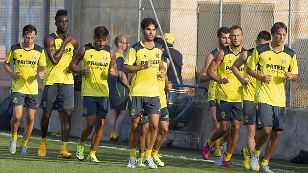 Toms Pina en un entrenamiento con el Villarreal