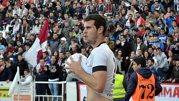 Carlos Moreno, durante un partido de la pasada temporada con el Albacete