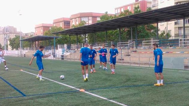 Imagen de un entrenamiento del CD Ebro.