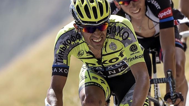 Contador, durante la 18ª etapa del Tour