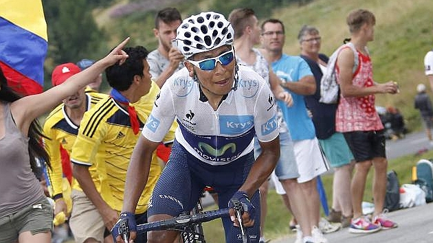 Quintana, atacando en La Toussuire, en la 19 etapa del Tour