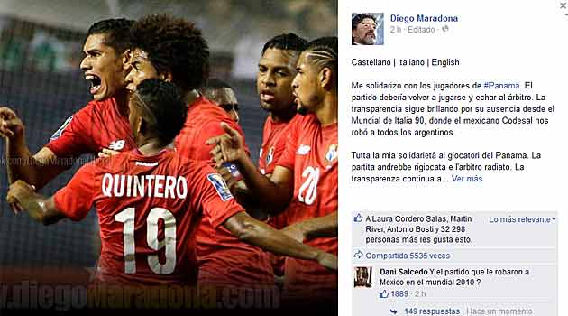 Maradona pide que se repita el Mxico-Panam