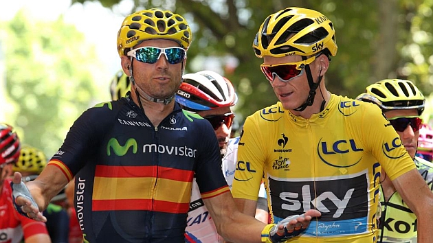 Valverde y Froome durante el Tour de Francia